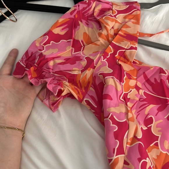 NWOT Pink and Orange Floral Dress - Picture 2 of 4